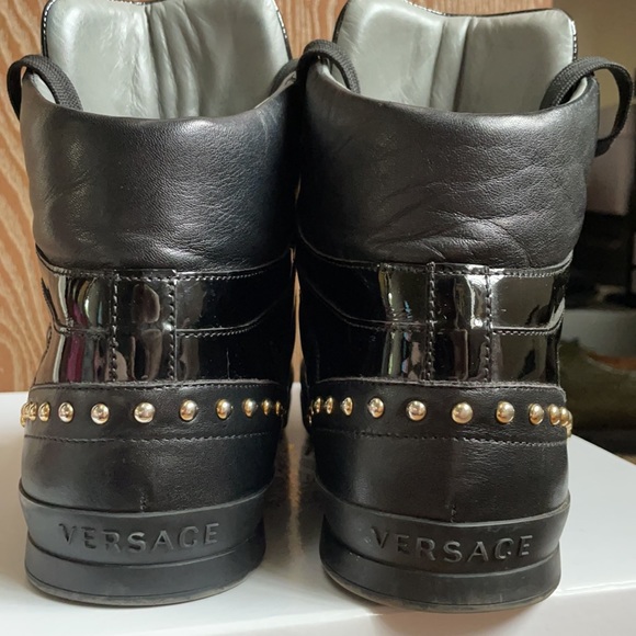 Versace patent leather Medusa head hightop shoes - Picture 5 of 6
